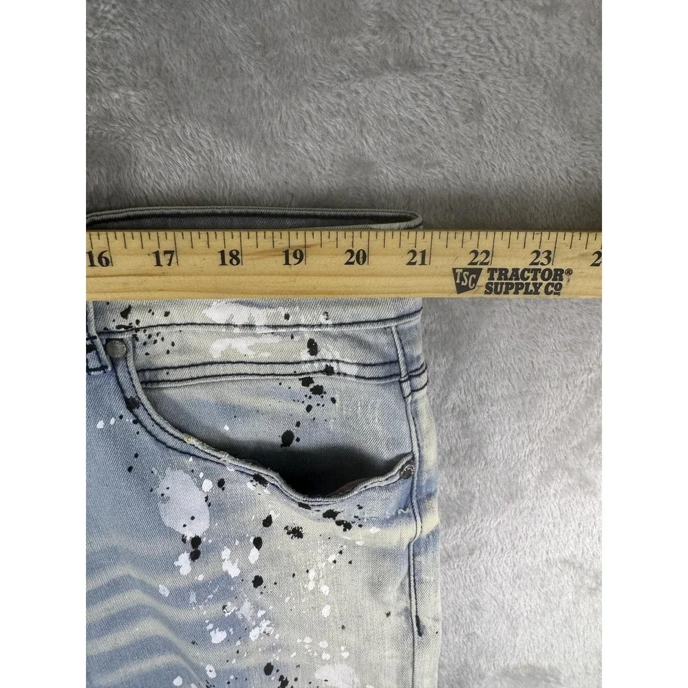 Rockstar Original Jeans Mens 40x30 Blue Distressed Skinny Denim RSM200-FABIAN